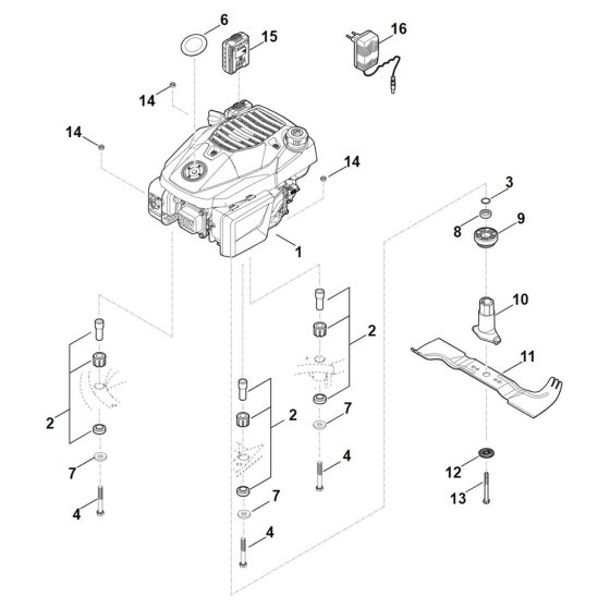 Engine & Blade for Stihl Mower