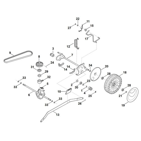 Shaft & Gear Box for Stihl RM 650.0 VE
