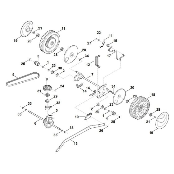 Shaft & Gear Box for Stihl RM 650.1