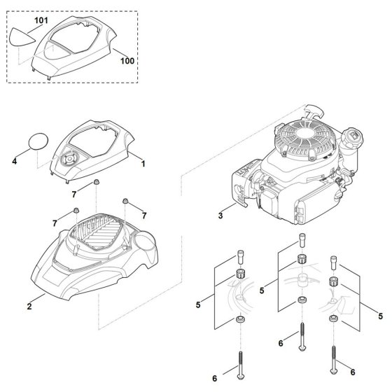 Engine for Stihl RM 655.1 VS