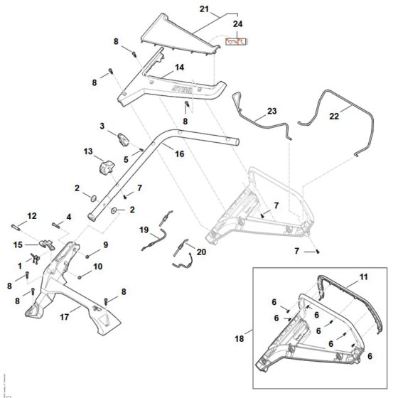 Handle Assembly for Stihl RM 443.3 T