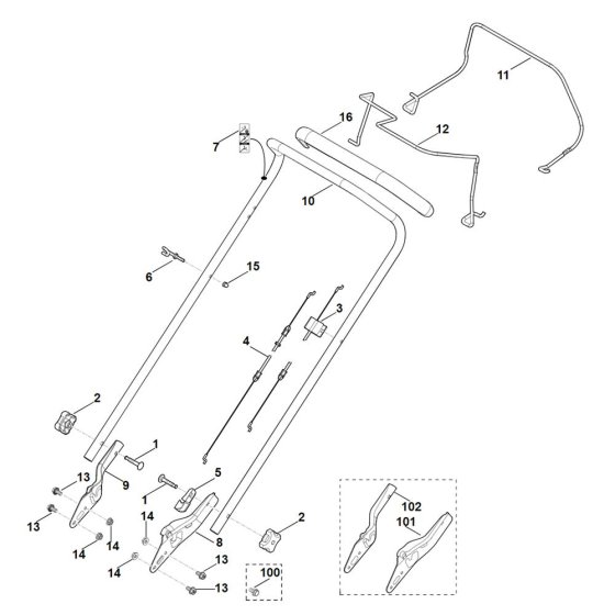 Stihl RM 253.0 T Mower Handle