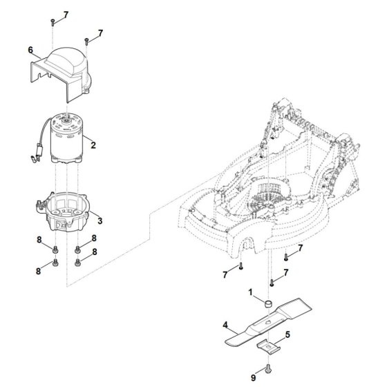 Engine and Blade for Stihl RMA 235.1