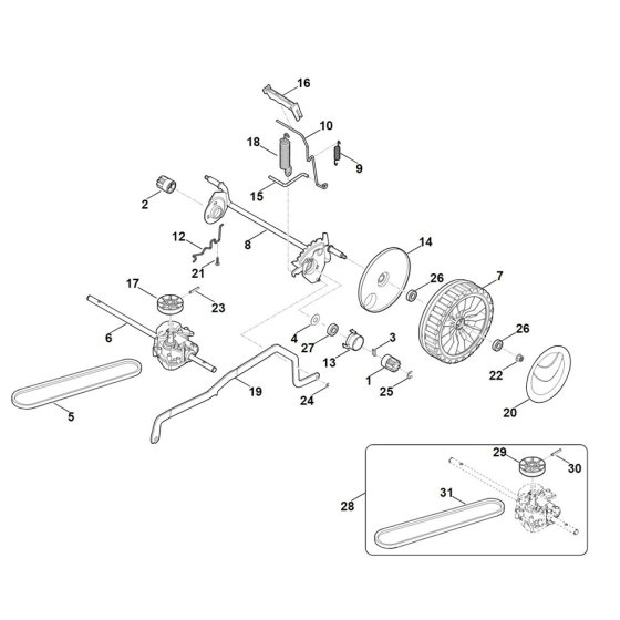 Chassis for Stihl RMA 448.1 PC