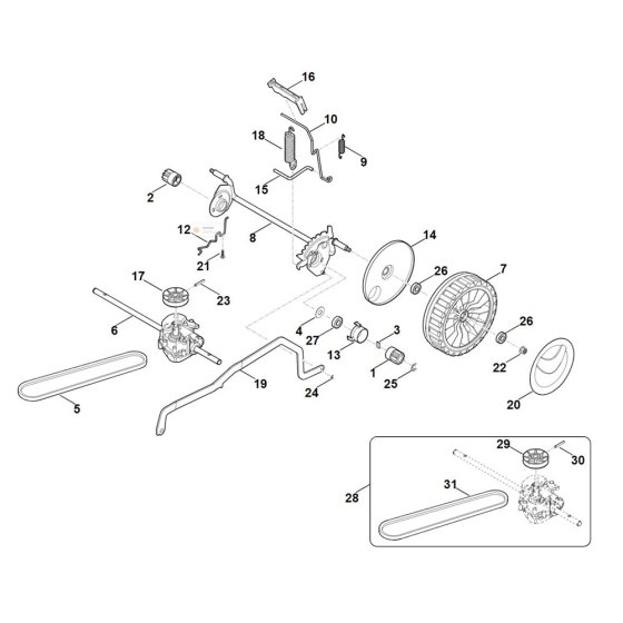 Chassis for Stihl RMA 448.1 TC