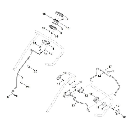 Handle Upper Part for Stihl Mower