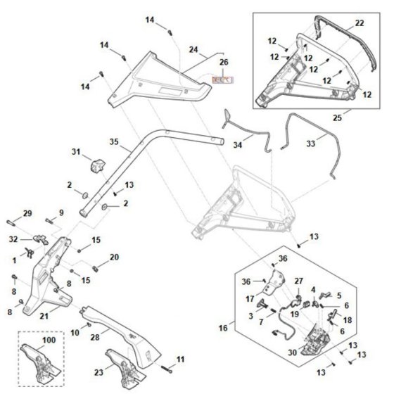 Handle Assembly for Stihl RMA 248.3 T
