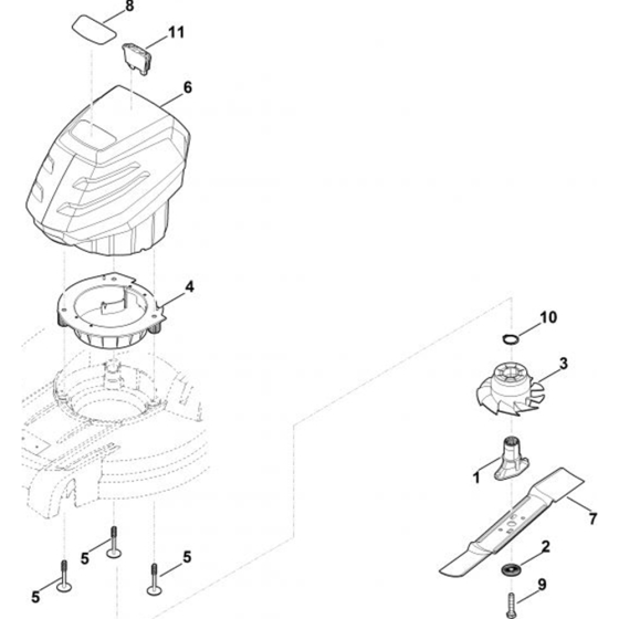 Engine and Blade for Stihl Mower