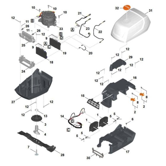 Engine, Blade Assembly for Stihl