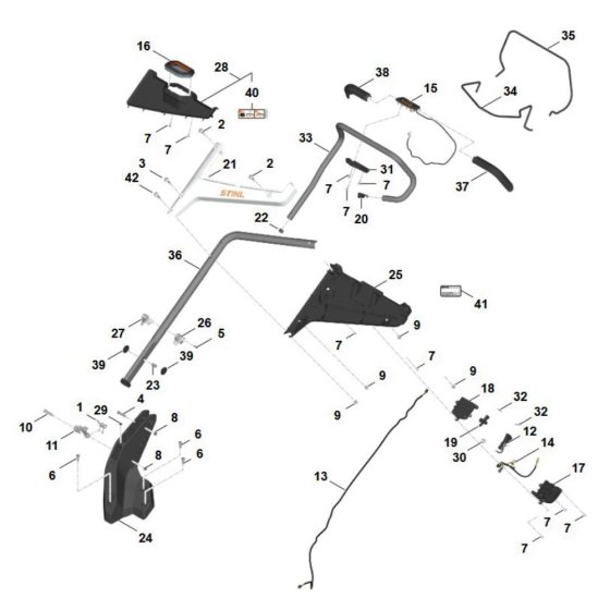 Handle Assembly for Stihl RMA 7.0 RV