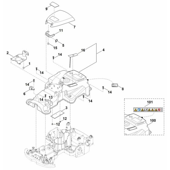 Upper Housing for Stihl RMI 422.0 P