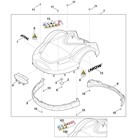 Machine Cover for Stihl RMI 632.1