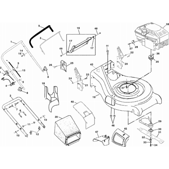 Chassis/Frame for Husqvarna Royal 52