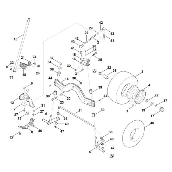 Steering & Front Wheel for Stihl
