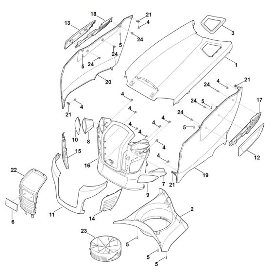 Engine Hood for Stihl Mower
