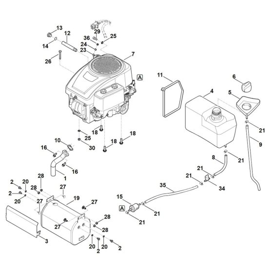 Engine and Tank for Stihl Mower