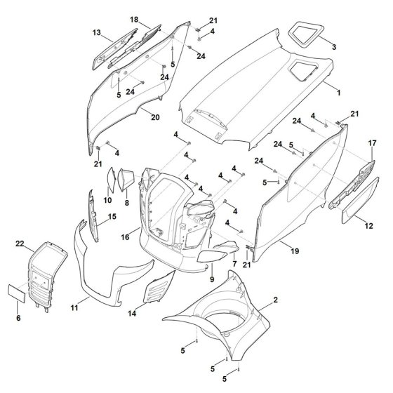 Engine Hood for Stihl Mower