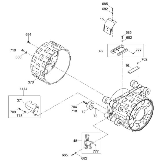 Rear Drum Assembly for Wacker RT56-SC2