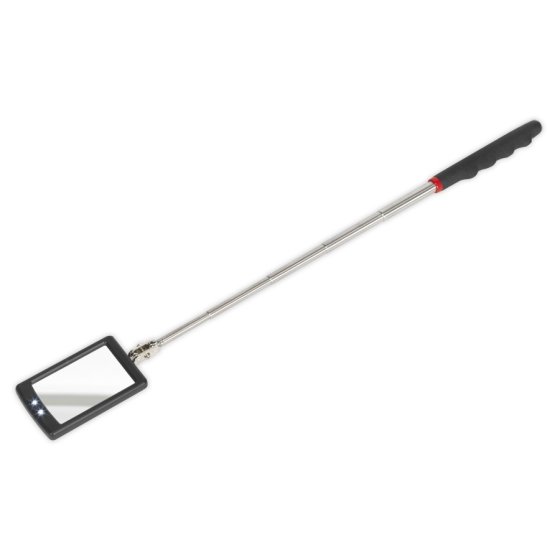 Telescopic Inspection Mirror 65 x 40mm with 2 LEDs Sealey Part No. S0948