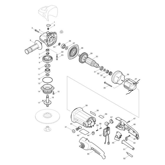Makita SA7000C Sander Assembly