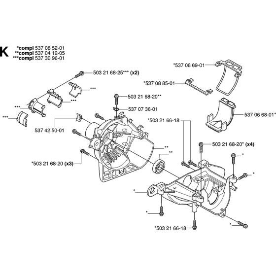 Crankcase Assembly for Husqvarna