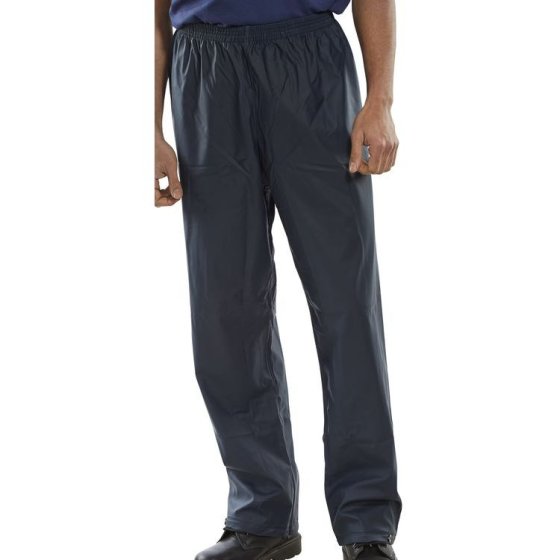 Super B-Dri Over-Trousers Elasticated Waist Studded Ankle Navy Blue 3XL