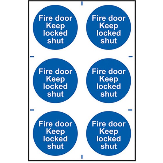 Fire Door Keep Locked Shut - PVC 200 x 300mm by Scan - 153