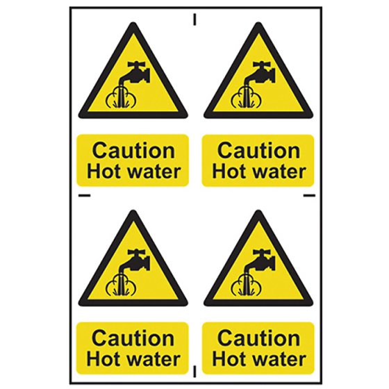 Caution Hot Water - PVC 200 x 300mm by Scan - 1309