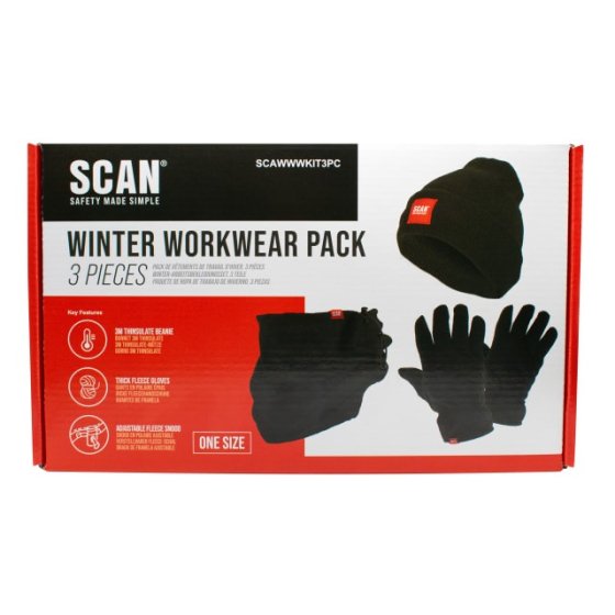 Winter Essentials Hat, Snood & Gloves - Black