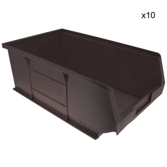 Black Plastic Wall Panel Storage Bins Size 4 - Pack of 10