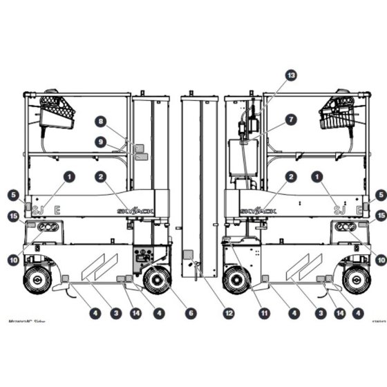 Labels - Sides for Skyjack SJ20 E Vertical Mast