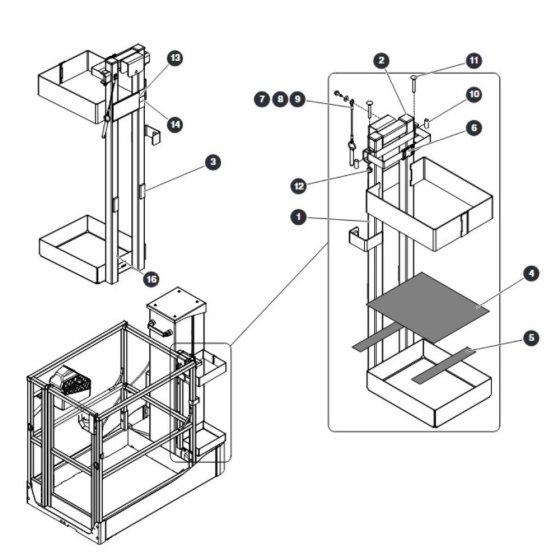 Tube Caddy for Skyjack SJ20 E Vertical Mast