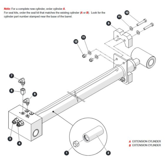 Extension Cylinder Assembly for Skyjack SJ45 AJEplus Articulating Boom