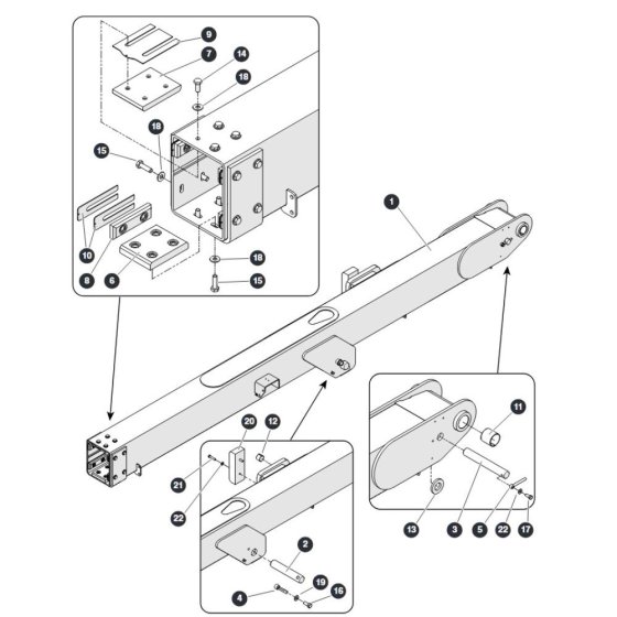 Main Boom Assembly for Skyjack SJ45 AJEplus Articulating Boom