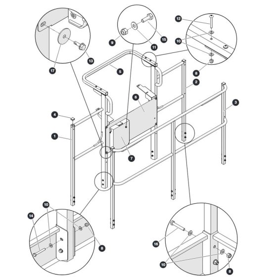 Railing Assembly for Skyjack SJ45 AJEplus Articulating Boom