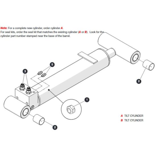 Tilt Cylinder Assembly for Skyjack SJ45 AJEplus Articulating Boom