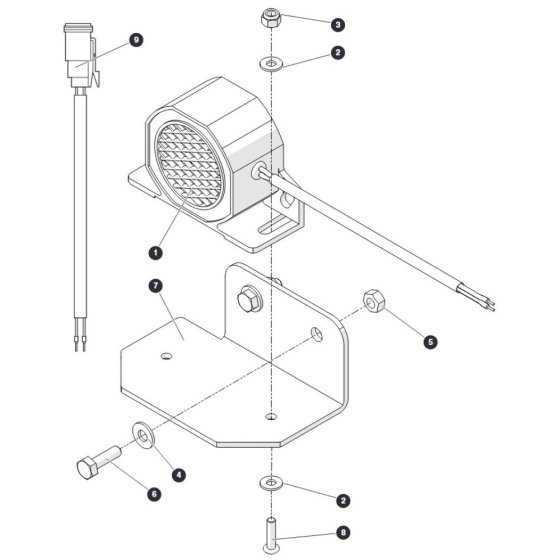 White Noise Alarm Assembly for Skyjack SJ45 AJEplus Articulating Boom