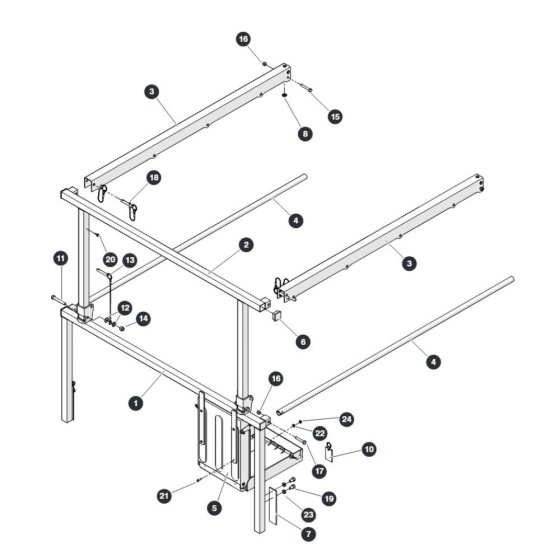 Extension Platform Railings for Skyjack SJ4740 E C103007000 - C103999999 DC Scissor Lift