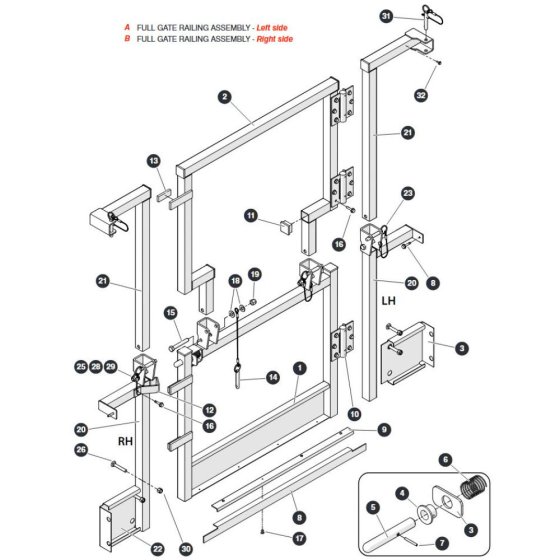 Full Gate for Skyjack SJ4740 E C103007000 - C103999999 DC Scissor Lift