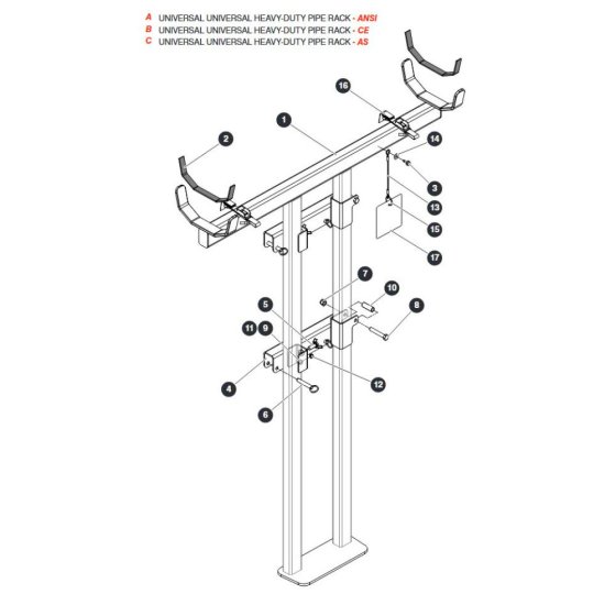 Heavy Duty Pipe Rack for Skyjack SJ4740 E C103007000 - C103999999 DC Scissor Lift