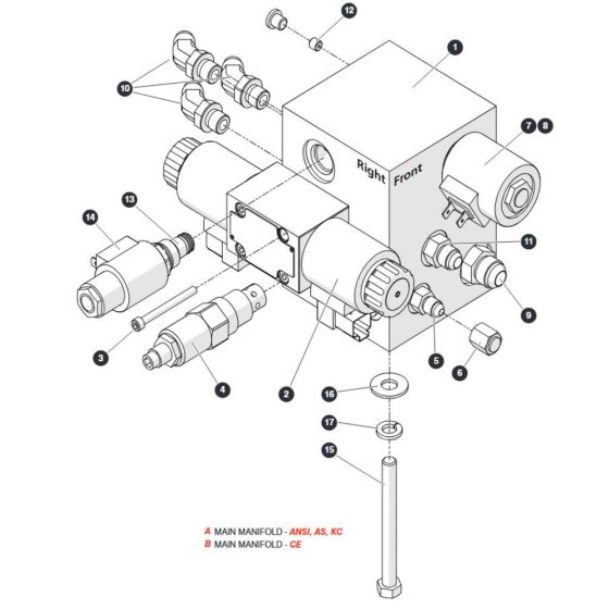 Main Manifold for Skyjack SJ4740 E C103007000 - C103999999 DC Scissor Lift