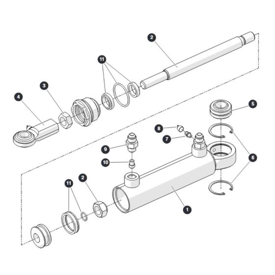 Steer Cylinder for Skyjack SJ4740 E C103007000 - C103999999 DC Scissor Lift
