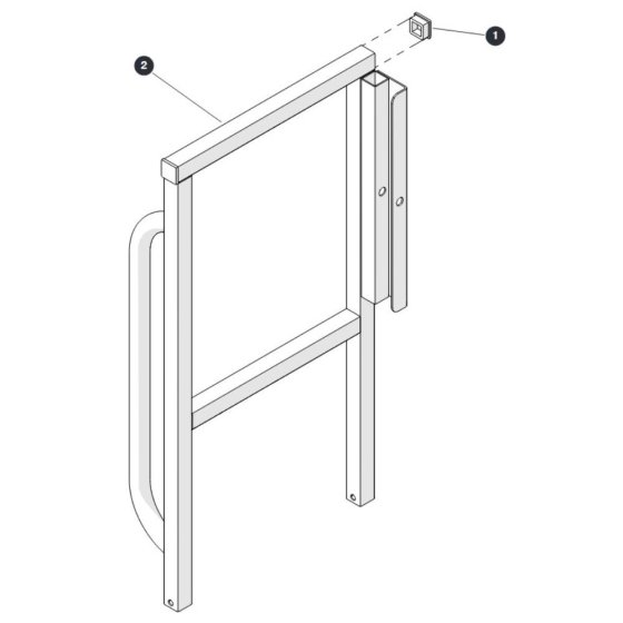 Left Rear Platform Railing for Skyjack SJ6832 (B200000001 - B200999999) RT Scissor Lift