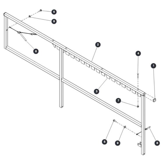 Right Platform Railing for Skyjack SJ6832 (B200000001 - B200999999) RT Scissor Lift