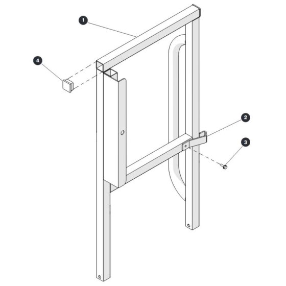 Right Rear Platform Railing for Skyjack SJ6832 (B200000001 - B200999999) RT Scissor Lift