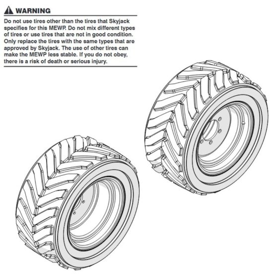 Tyres for Skyjack SJ6832 (B200000001 - B200999999) RT Scissor Lift