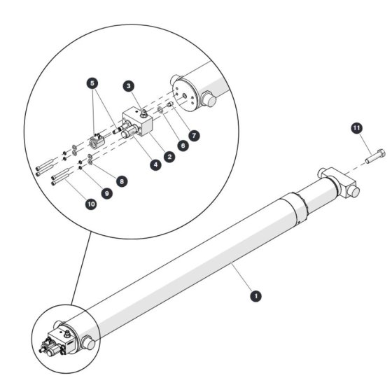 Upper Lift Cylinder for Skyjack SJ6832 (B200000001 - B200999999) RT Scissor Lift