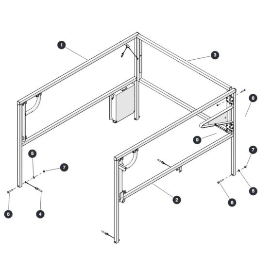 Extension Platform Railing for Skyjack SJ6832 RTE (B201000001 - B201999999) RT Scissor Lift