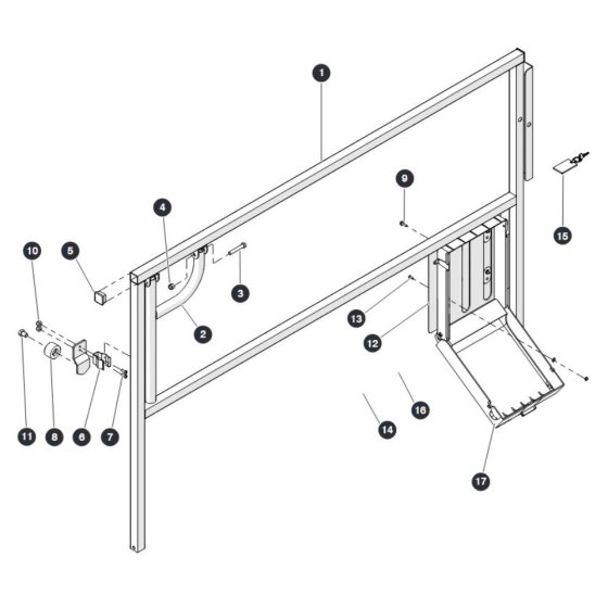 Left Extension Railing for Skyjack SJ6832 RTE (B201000001 - B201999999) RT Scissor Lift