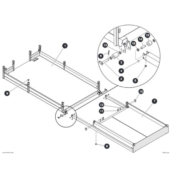 Main and Extension Platform for Skyjack SJ6832 RTE (B201000001 - B201999999) Scissor Lift